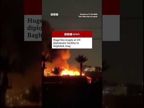Huge fire erupts at US diplomatic facility in Baghdad, Iraq. #US #Iran #Iraq #Baghdad #BBCNews