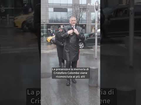 Il ministro Giuli a New York rende omaggio a Colombo #ansa #news