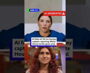 AI fake of US ice hockey captain rejecting White House invite goes viral. #WinterOlympics #BBCNews