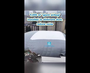 Cina: Guangzhou, maxi airbag da 9.000 m&sup2; riduce polvere e rumori nei cantieri