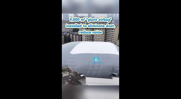 Cina: Guangzhou, maxi airbag da 9.000 m² riduce polvere e rumori nei cantieri