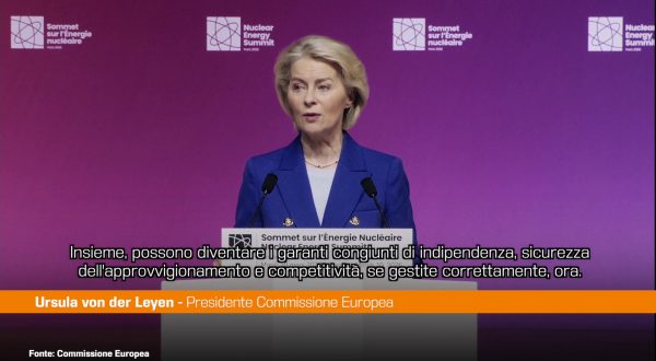 Ue, von der Leyen “Errore strategico voltare le spalle all’energia nucleare”