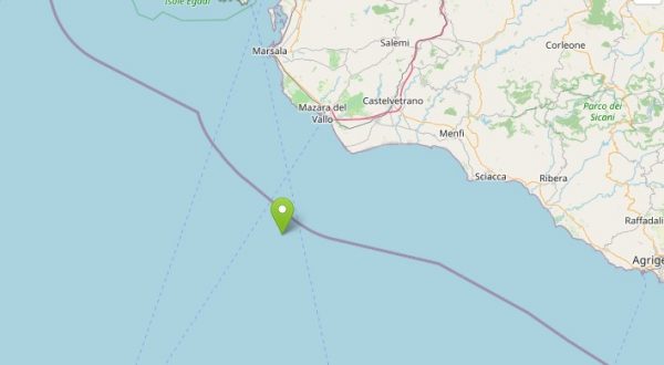 Scossa di magnitudo 3.7 al largo della costa trapanese
