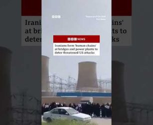 Iranians form "human chains" at bridges and power plants. #Iran #BBCNews