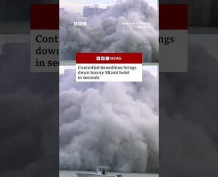 Luxury Miami hotel demolished to make way for larger building. #Miami #Demolition #USNews #BBCNews