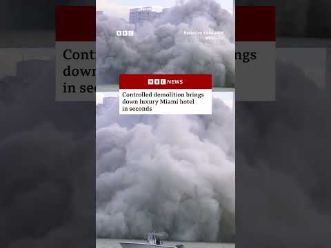 Luxury Miami hotel demolished to make way for larger building. #Miami #Demolition #USNews #BBCNews