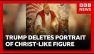 Trump deletes portrait as Jesus Christ figure - after feud with Pope over Iran | BBC News