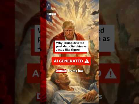 Why US President Donald Trump deleted post depicting him as Jesus-like figure. #BBCNews