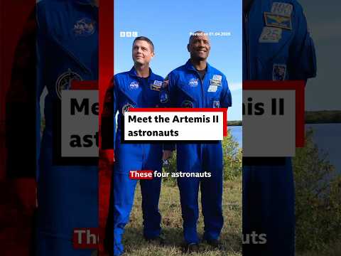 Who are the astronauts on the Artemis II mission? #Moon #BBCNews