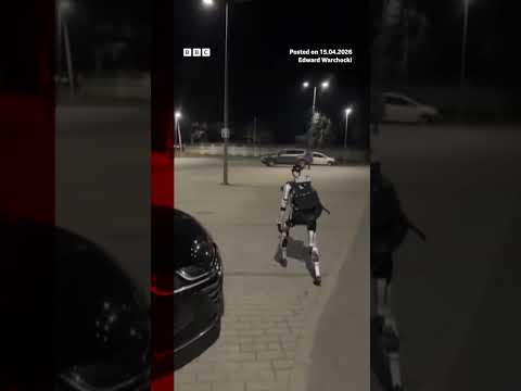 The humanoid robot, known as Edward Warchocki, was filmed chasing boars in Warsaw, Poland. #BBCNews