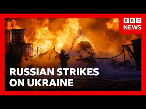 Russian drone and missile attacks kill at least 16 in Ukraine | BBC News