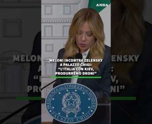 Meloni incontra Zelensky: "L'Italia con Kiev, produrremo droni" #ansa #news