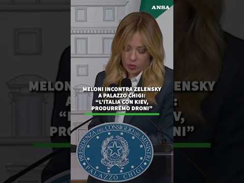 Meloni incontra Zelensky: “L’Italia con Kiev, produrremo droni” #ansa #news