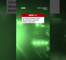 US release footage said to show Marines boarding Iranian cargo ship. #Iran #US #BBCNews