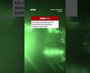 US release footage said to show Marines boarding Iranian cargo ship. #Iran #US #BBCNews