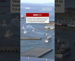 Vessels evacuate port after Japan earthquake. #BBCNews