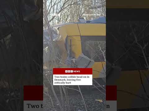 Two trains have collided head-on in Denmark, leaving five people critically hurt. #BBCNews