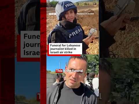 Funeral for Lebanese journalist killed in Israeli air strike. #Lebanon #Israel #BBCNews