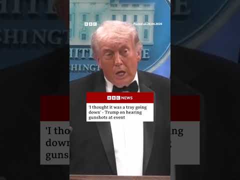Trump says he initially thought gunshots were the sound of a tray being dropped. #BBCNews