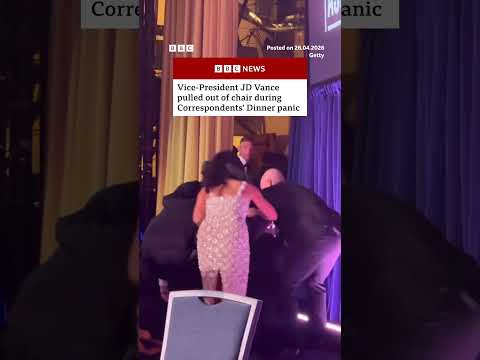 Vice-President JD Vance rushed away after Correspondents’ Dinner gunshots #JDVance #BBCNews
