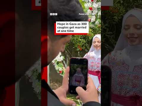 Hope in Gaza as 300 couples get married at one time. #BBCNews