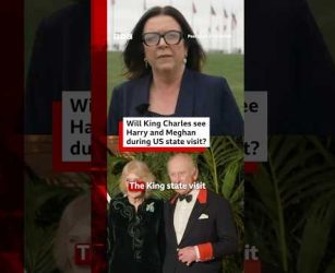 Will King Charles see Harry and Meghan during his US state visit? #RoyalFamily #BBCNews