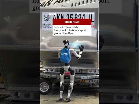 Robots help load cargo into planes at Tokyo’s Haneda airport. #BBCNews