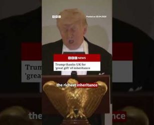 US President Donald Trump thanks UK for 'great gift' of inheritance. #RoyalFamily #BBCNews