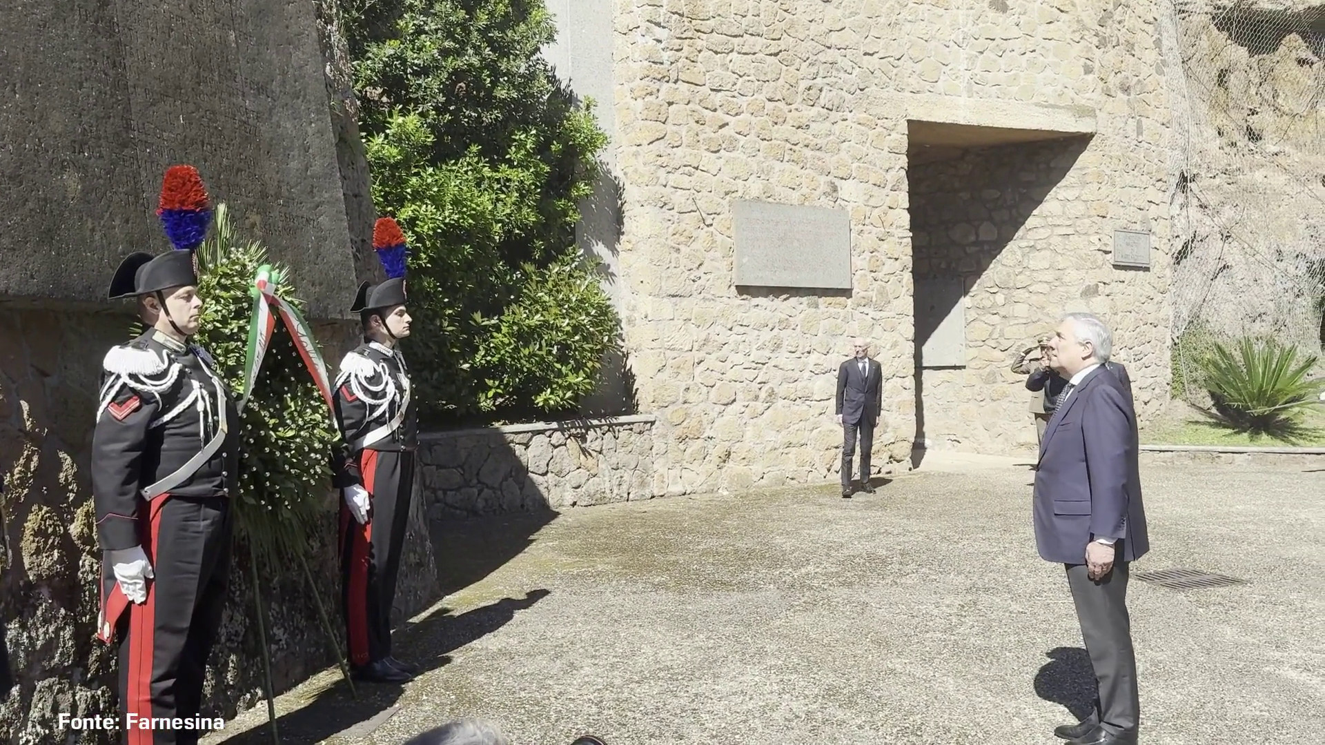 Tajani alle celebrazioni del 25 aprile alle Fosse Ardeatine