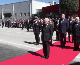 25 aprile, Mattarella al Monumento ai Caduti di San Severino Marche