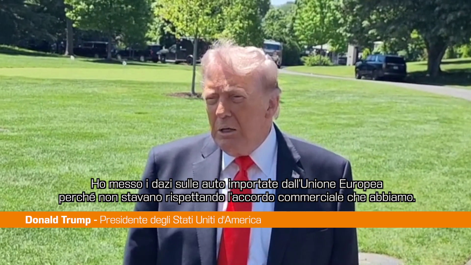 Trump "Ue non ha rispettato patti, dazi su auto al 25%