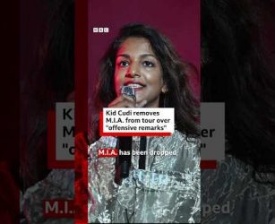 Rapper Kid Cudi removes British star M.I.A. from tour. #MIA #KidCudi #BBCNews
