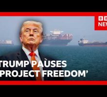 Trump says US to pause operation to guide vessels through Strait of Hormuz | BBC News