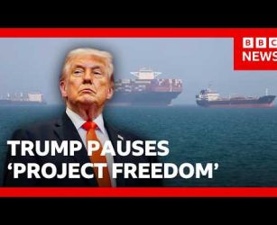 Trump says US to pause operation to guide vessels through Strait of Hormuz | BBC News