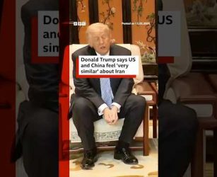 Donald Trump says US and China feel 'very similar' about Iran. #BBCNews