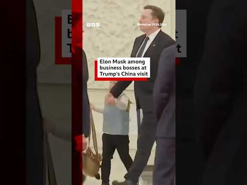Elon Musk attends dinner with son as part of Trump's China trip. #BBCNews