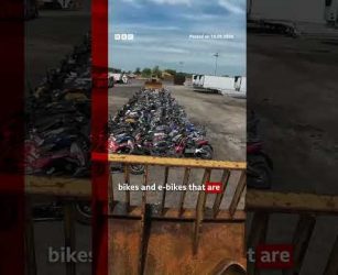 Hundreds of illegal motorbikes crushed in New York City. #NewYorkCity #Motorbikes #BBCNews