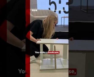 Woman defends Flatpack World Champion title. #BBCNews