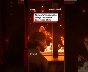 Finland's &lsquo;Liekinheitin&rsquo; brings the heat to Eurovision 2026. #BBCNews
