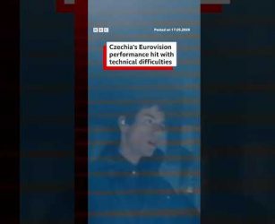 Czechia&rsquo;s Eurovision performance hit with technical difficulties. #DanielZizka #BBCNews