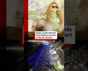 Shakira holds free concert on Copacabana beach in Rio de Janeiro. #Shakira #Brazil #BBCNews