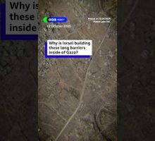 Why is Israel building these long barriers inside Gaza? #BBCNews