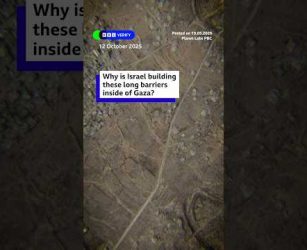 Why is Israel building these long barriers inside Gaza? #BBCNews