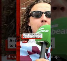 Aston Villa fans react to Europa League win. #EuropaLeague #AstonVilla #BBCNews