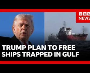 Trump says US will free ships stranded in strait of Hormuz&nbsp;| BBC News