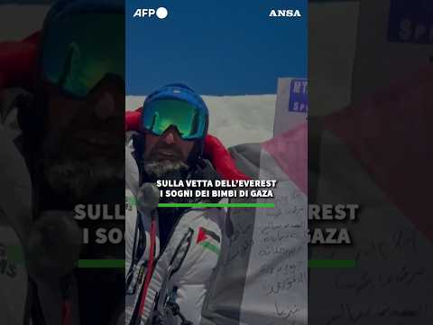 Sulla vetta dell’Everest i sogni dei bimbi di Gaza #ansa #news