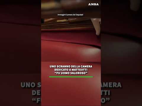 Uno scranno della Camera dedicato a Matteotti. “Fu uomo valoroso” #ansa #news