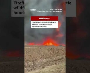 Wildfire tears through hundreds of acres in Arizona. #US #Arizona #BBCNews