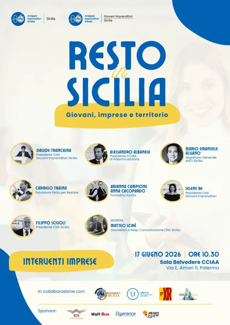 &ldquo;Resto in Sicilia&rdquo;: a Palermo un convegno organizzato dai giovani imprenditori di Cna Sicilia