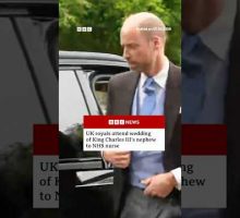 UK royals attend wedding of King Charles III's nephew Peter Phillips to NHS nurse. #BBCNews